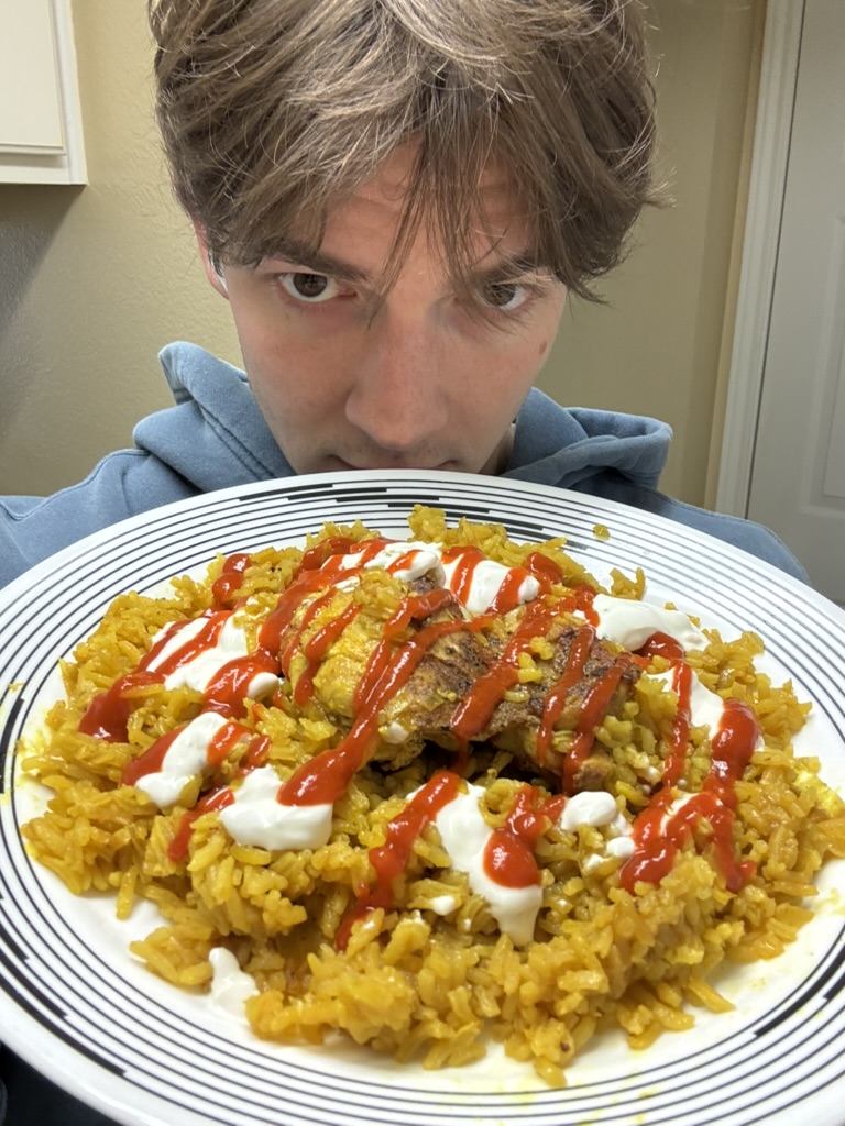 Garlic Butter Chicken Thighs with Turmeric Rice