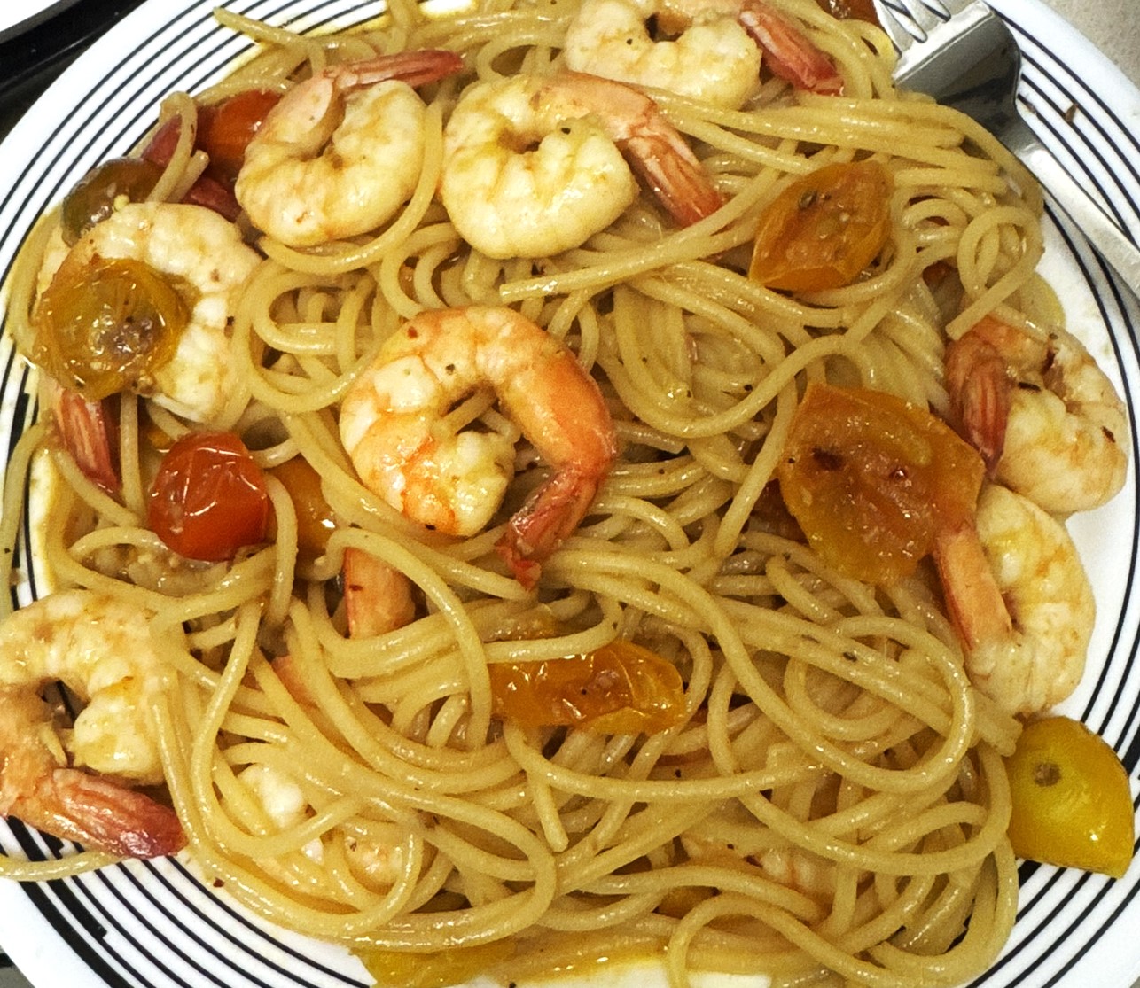 Garlicky Shrimp Spaghetti with Cherry Tomatoes & Anchovy Butter